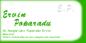 ervin poparadu business card